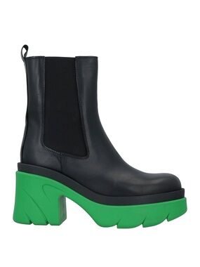 Unlace Leather Chunky Chelsea Boot with Green Platform, Size 8